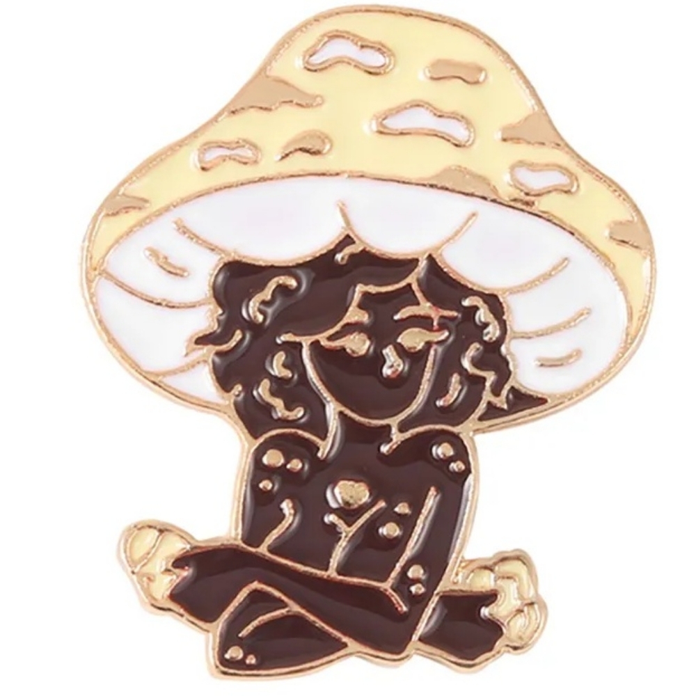 Mushroom girl enamel pin